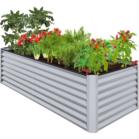 Best Choice Products 8x4x2ft Outdoor Metal Raised Garden Bed for Vegetables Flowers Herbs